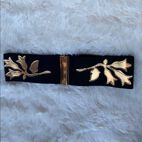 Accessories - 🌻 4/$25 Vintage 90s black gold flower waist belt